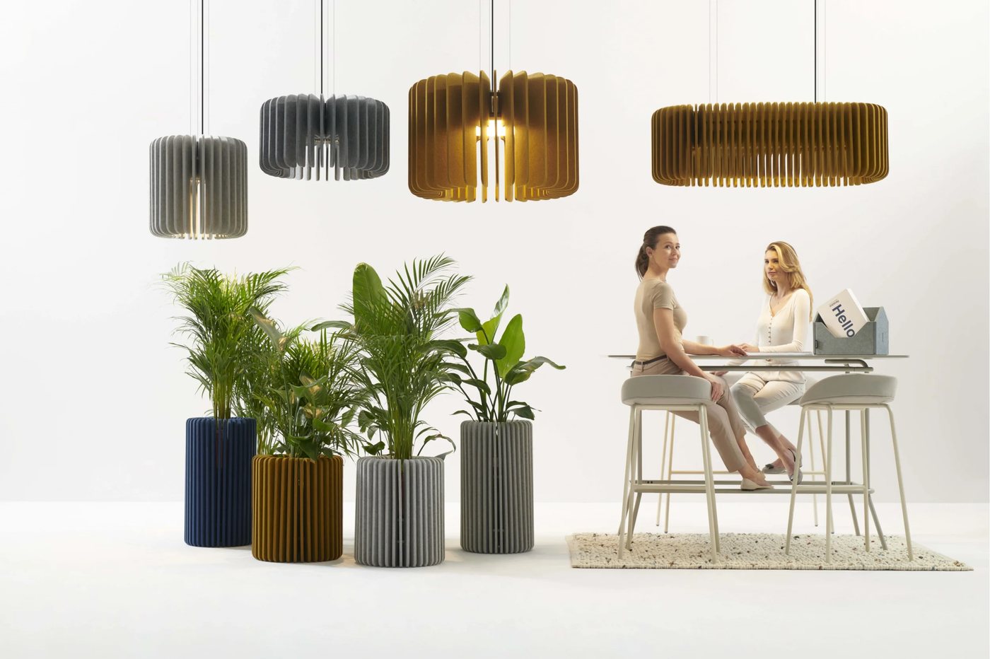 A lighting fixture with integrated acoustic absorption