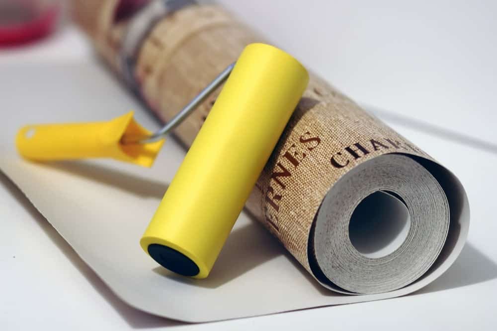 Soundproof wallpaper applied to an existing wall