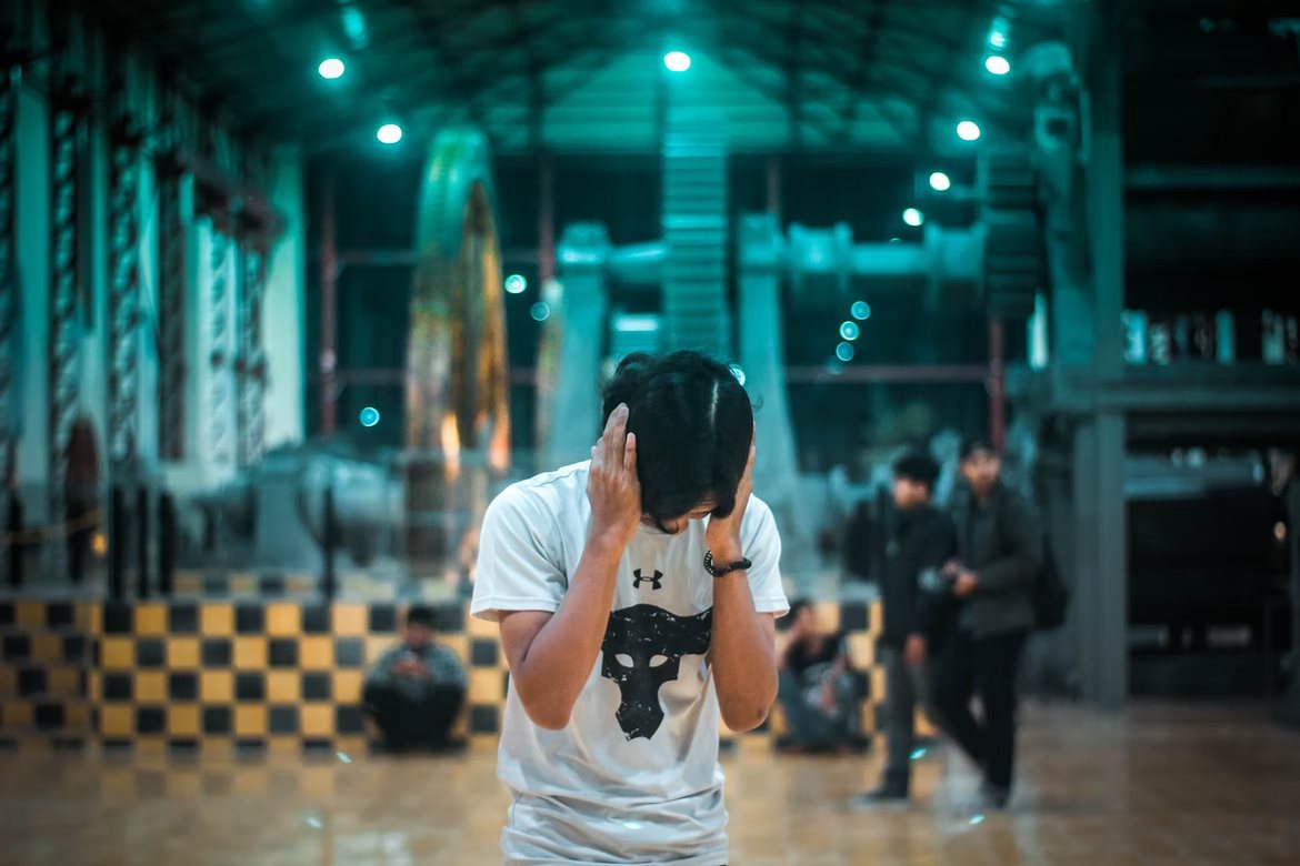 Headphones being tested for noise isolation in an anechoic chamber