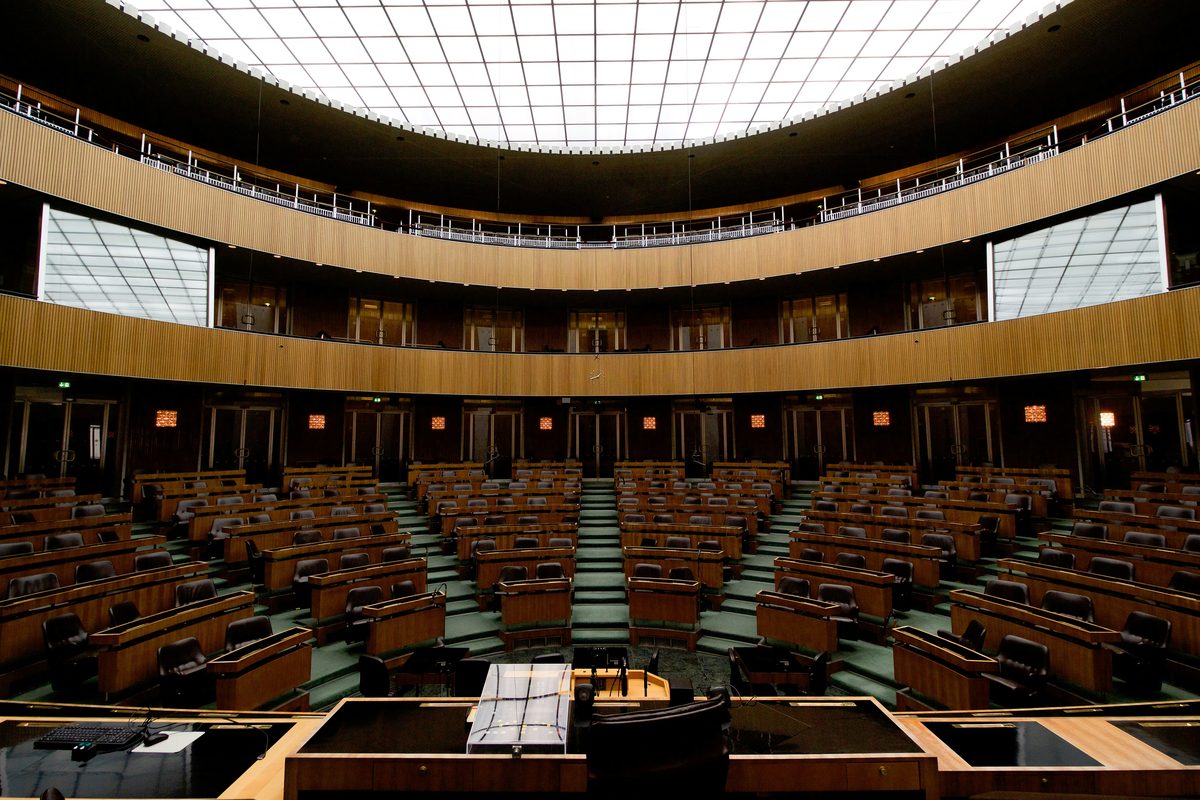 An auditorium engineered for even reverberation and speech clarity